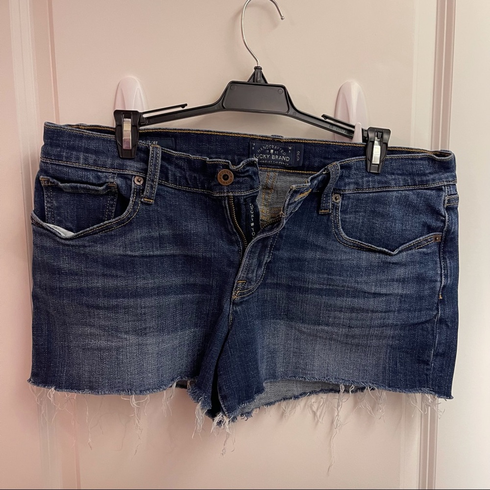 Cutoff jean shorts